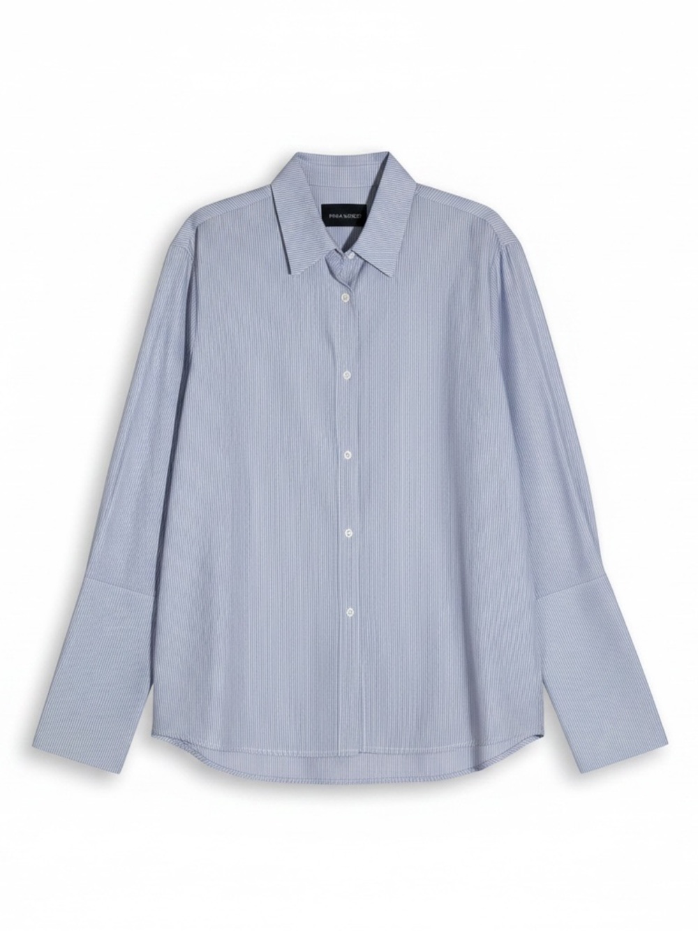 Misha Nonoo The Husband Long Sleeve Collared Cotton Button-Down Shirt Sz L Blue - Picture 1 of 13